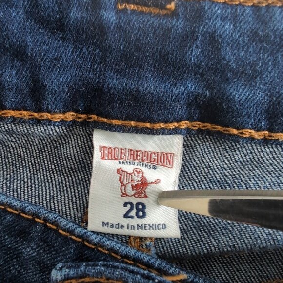 Vintage Y2K Women's True Religion Blue Jeans Denim Contrast Stitching, Size 28 - Picture 6 of 9